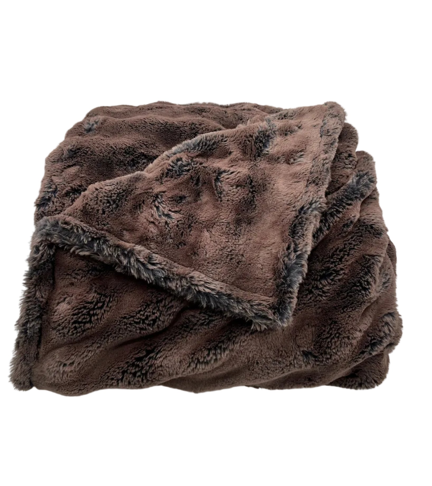 Brown textured blanket on a white background